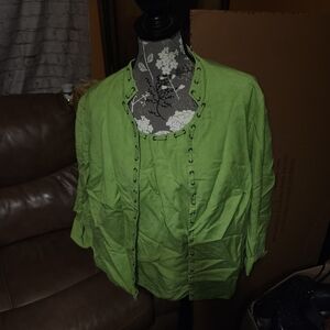 Positive Attitude Green Blouse
